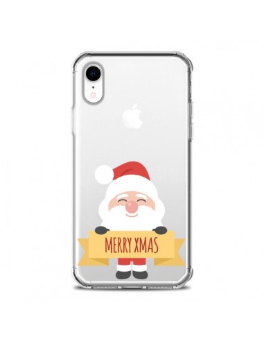 Coque iPhone XR Père Noël Merry Christmas transparente - Nico