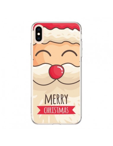 Coque iPhone XS Max Moustache du Père Noël Merry Christmas - Nico