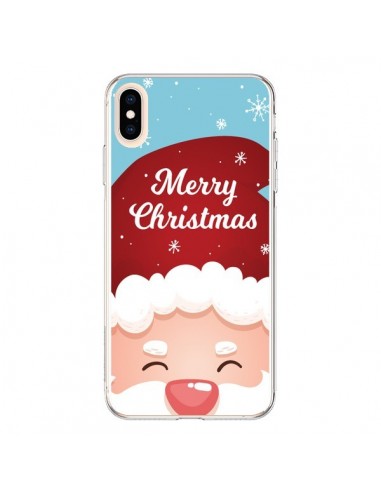 Coque iPhone XS Max Bonnet du Père Noël Merry Christmas - Nico