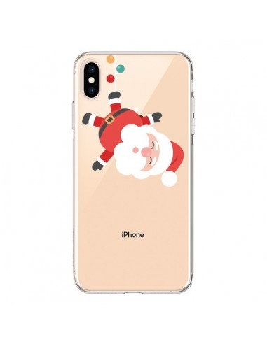 Coque iPhone XS Max Père Noël et sa Guirlande transparente - Nico