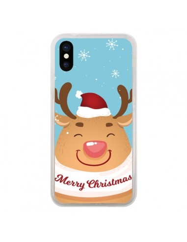 Coque iPhone X et XS Renne de Noël Merry Christmas - Nico