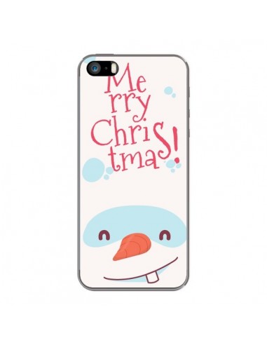 Coque iPhone 5 et 5S et SE Bonhomme de Neige Merry Christmas Noël - Nico