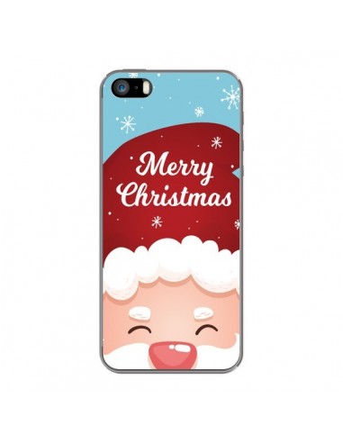 Coque iPhone 5 et 5S et SE Bonnet du Père Noël Merry Christmas - Nico