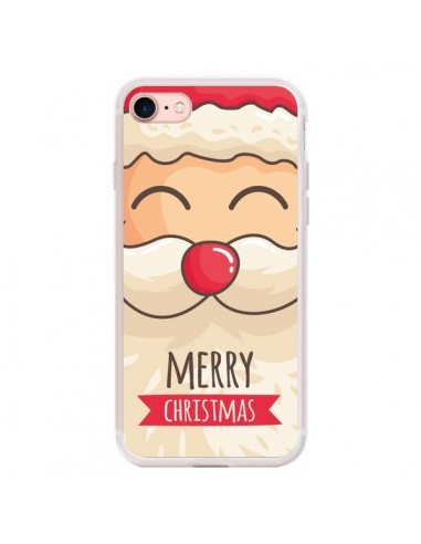 Coque iPhone 7/8 et SE 2020 Moustache du Père Noël Merry Christmas - Nico
