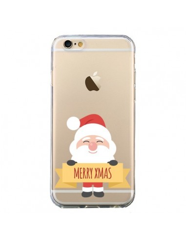 Coque iPhone 6 et 6S Père Noël Merry Christmas transparente - Nico