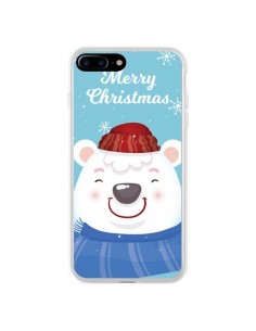 Coque iPhone 7 Plus et 8 Plus Ours Blanc de Noël Merry...