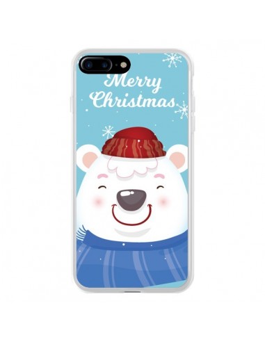 Coque iPhone 7 Plus et 8 Plus Ours Blanc de Noël Merry Christmas - Nico