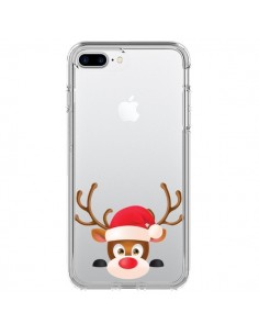 Coque iPhone 7 Plus et 8 Plus Renne de Noël transparente...