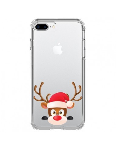 Coque iPhone 7 Plus et 8 Plus Renne de Noël transparente - Nico