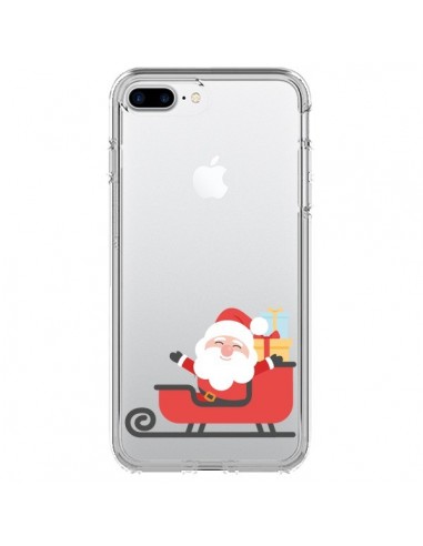 Coque iPhone 7 Plus et 8 Plus Père Noël et son Traineau transparente - Nico