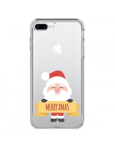 Coque iPhone 7 Plus et 8 Plus Père Noël Merry Christmas transparente - Nico