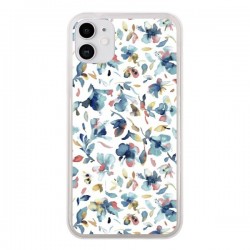 Coque iPhone 11 Watery Hibiscus Blue - Ninola Design
