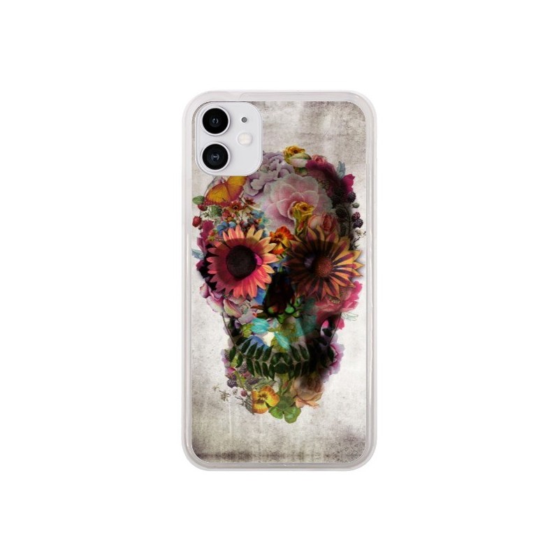 Coque iPhone 11 Skull Flower Tête de Mort - Ali Gulec