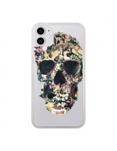 Coque iPhone 11 Skull Vintage Tête de Mort Transparente -...