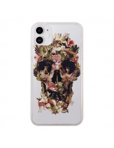 Coque iPhone 11 Jungle Skull Tête de Mort Transparente -...