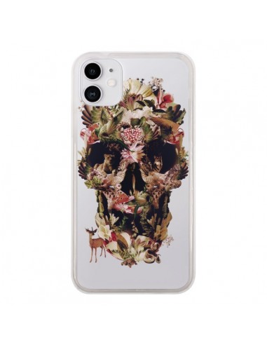 Coque iPhone 11 Jungle Skull Tête de Mort Transparente - Ali Gulec