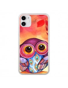 Coque iPhone 11 Chouette Feuilles Automne - Annya Kai