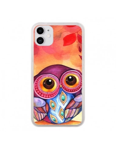 Coque iPhone 11 Chouette Feuilles Automne - Annya Kai