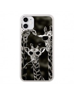 Coque iPhone 11 Girafe Swag Lunettes Familiy Giraffe -...