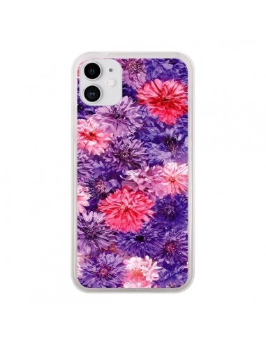 Coque iPhone 11 Fleurs Violettes Flower Storm - Asano Yamazaki