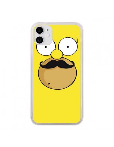 Coque iPhone 11 Homer Movember Moustache Simpsons - Bertrand Carriere