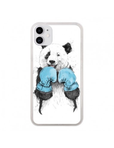 Coque iPhone 11 Winner Panda Boxeur - Balazs Solti