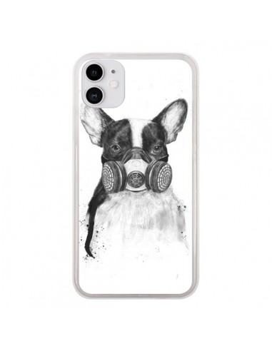 Coque iPhone 11 Tagueur Bulldog Dog Chien Big City Life - Balazs Solti