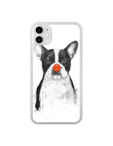 Coque iPhone 11 Clown Bulldog Chien Dog - Balazs Solti