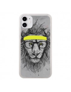 Coque iPhone 11 Hipster Lion - Balazs Solti