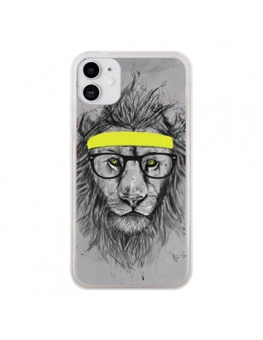 Coque iPhone 11 Hipster Lion - Balazs Solti