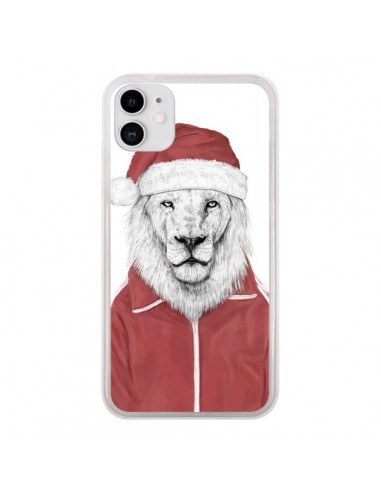 Coque iPhone 11 Santa Lion Père Noel - Balazs Solti