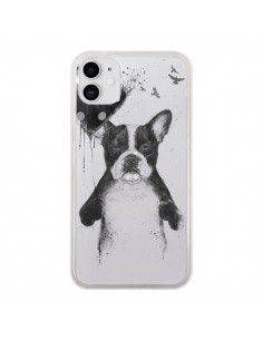 Coque iPhone 11 Love Bulldog Dog Chien Transparente -...
