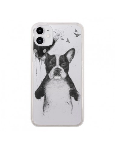 Coque iPhone 11 Love Bulldog Dog Chien Transparente - Balazs Solti