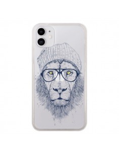 Coque iPhone 11 Cool Lion Swag Lunettes Transparente -...