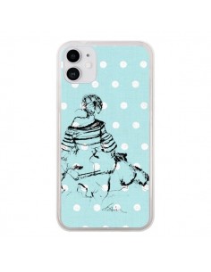 Coque iPhone 11 Croquis Pois Femme Fashion Mode - Cécile