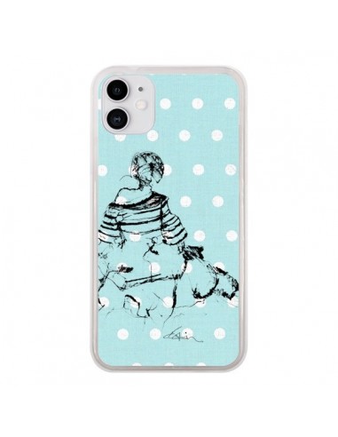 Coque iPhone 11 Croquis Pois Femme Fashion Mode - Cécile