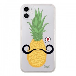 Coque iPhone 11 Ananas Moustache Transparente - Chapo