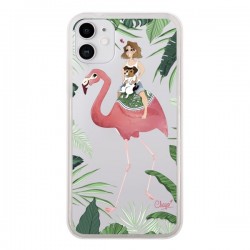 Coque iPhone 11 Lolo Love Flamant Rose Chien Transparente...