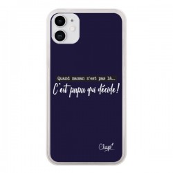 Coque iPhone 11 C'est Papa qui Décide Bleu Marine - Chapo