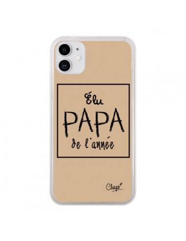 Coque iPhone 11 Elu Papa de l'Année Beige - Chapo