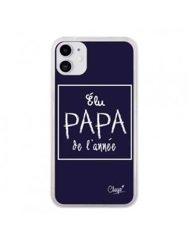 Coque iPhone 11 Elu Papa de l'Année Bleu Marine - Chapo