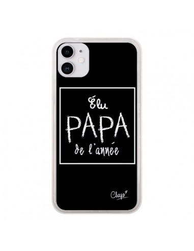 Coque iPhone 11 Elu Papa de l'Année Noir - Chapo