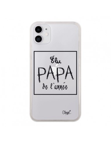 Coque iPhone 11 Elu Papa de l'Année Transparente - Chapo