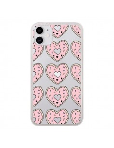 Coque iPhone 11 Donuts Heart Coeur Rose Pink Transparente...