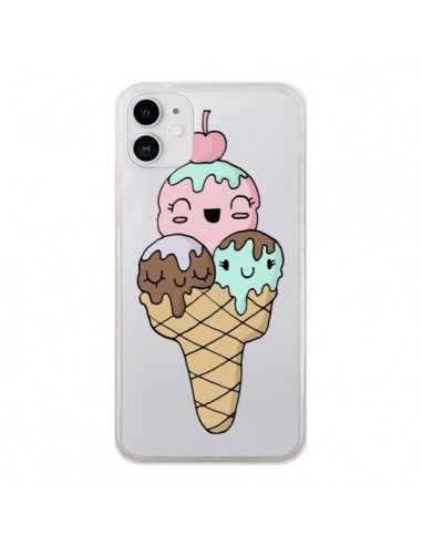 Coque iPhone 11 Ice Cream Glace Summer Ete Cerise Transparente - Claudia Ramos