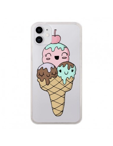 Coque iPhone 11 Ice Cream Glace Summer Ete Cerise Transparente - Claudia Ramos