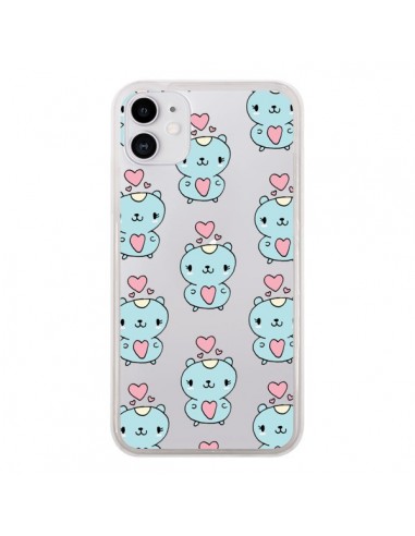 Coque iPhone 11 Hamster Love Amour Transparente - Claudia Ramos