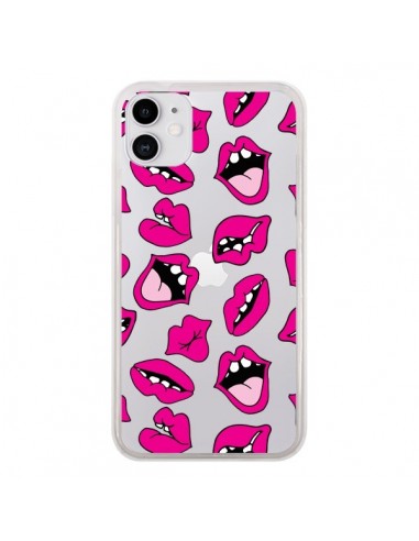 Coque iPhone 11 Lèvres Lips Bouche Kiss Transparente - Claudia Ramos