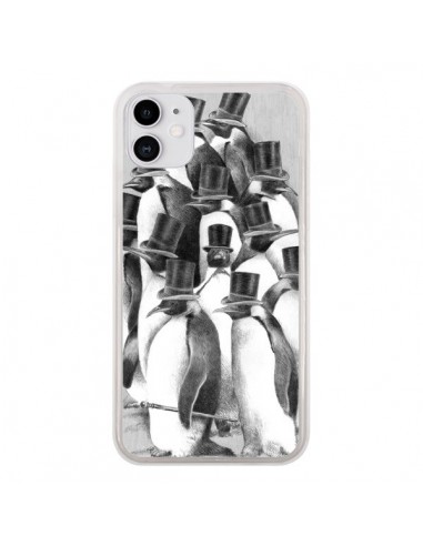 Coque iPhone 11 Pingouins Gentlemen - Eric Fan