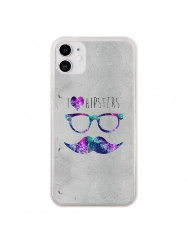 Coque iPhone 11 I Love Hipsters - Eleaxart